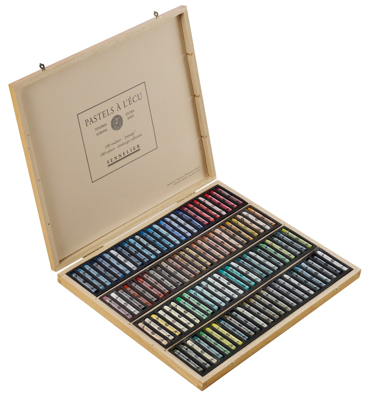 Sennelier Extra-Soft Pastel Full Stick Wooden Box Set, 100-Colors, Landscape Colors
